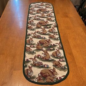Vintage Easter Bunny Tapestry Table Runner
